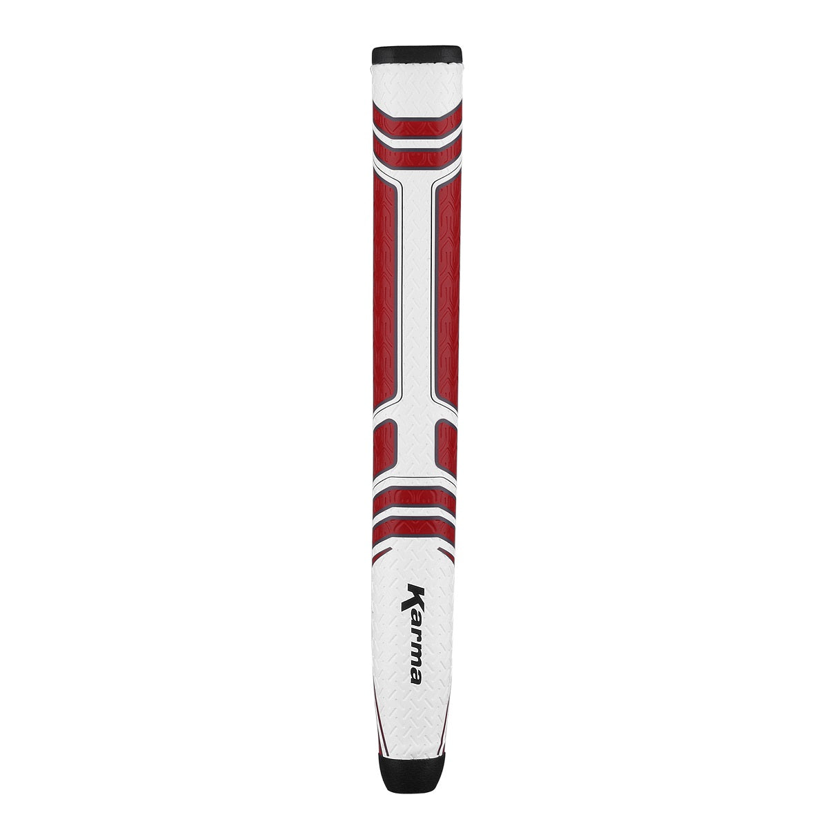 front view of the White/Red/Black Karma Big Softy 1.3 Putter Grip