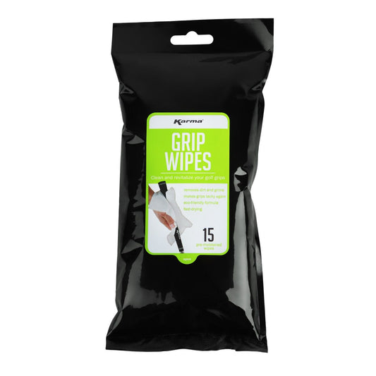 front packaging of the Karma Grip Cleaning Wipes