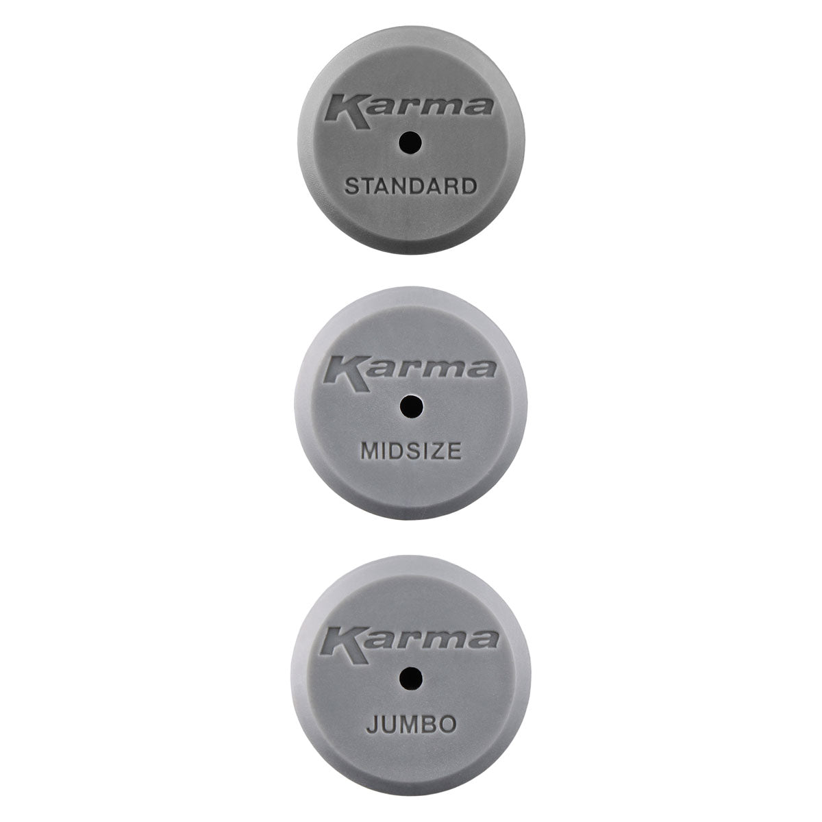end caps for the standard, midsize and jumbo Karma Soft Trac golf grips